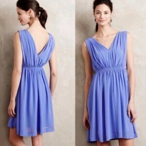 HD Paris Anthropologie Periwinkle Blue Greek Goddess Dress Size 10